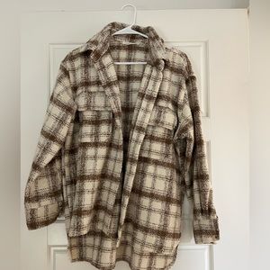 Oversized plaid shacket